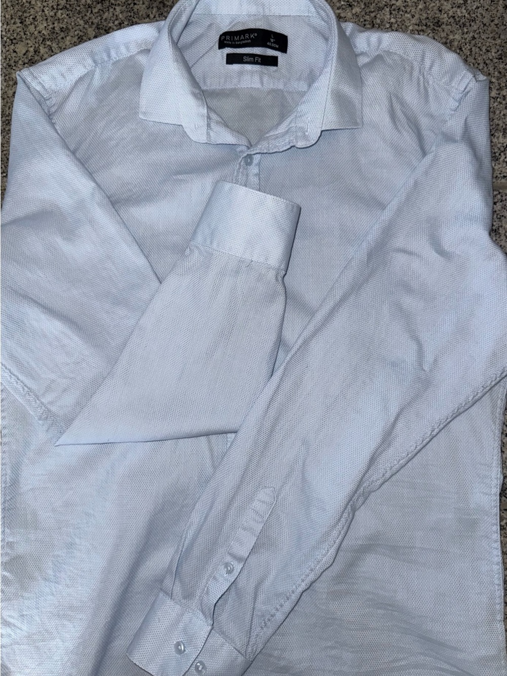 Primark Men's Slim Fit Pale Blue Long-Sleeve Dress Shirt